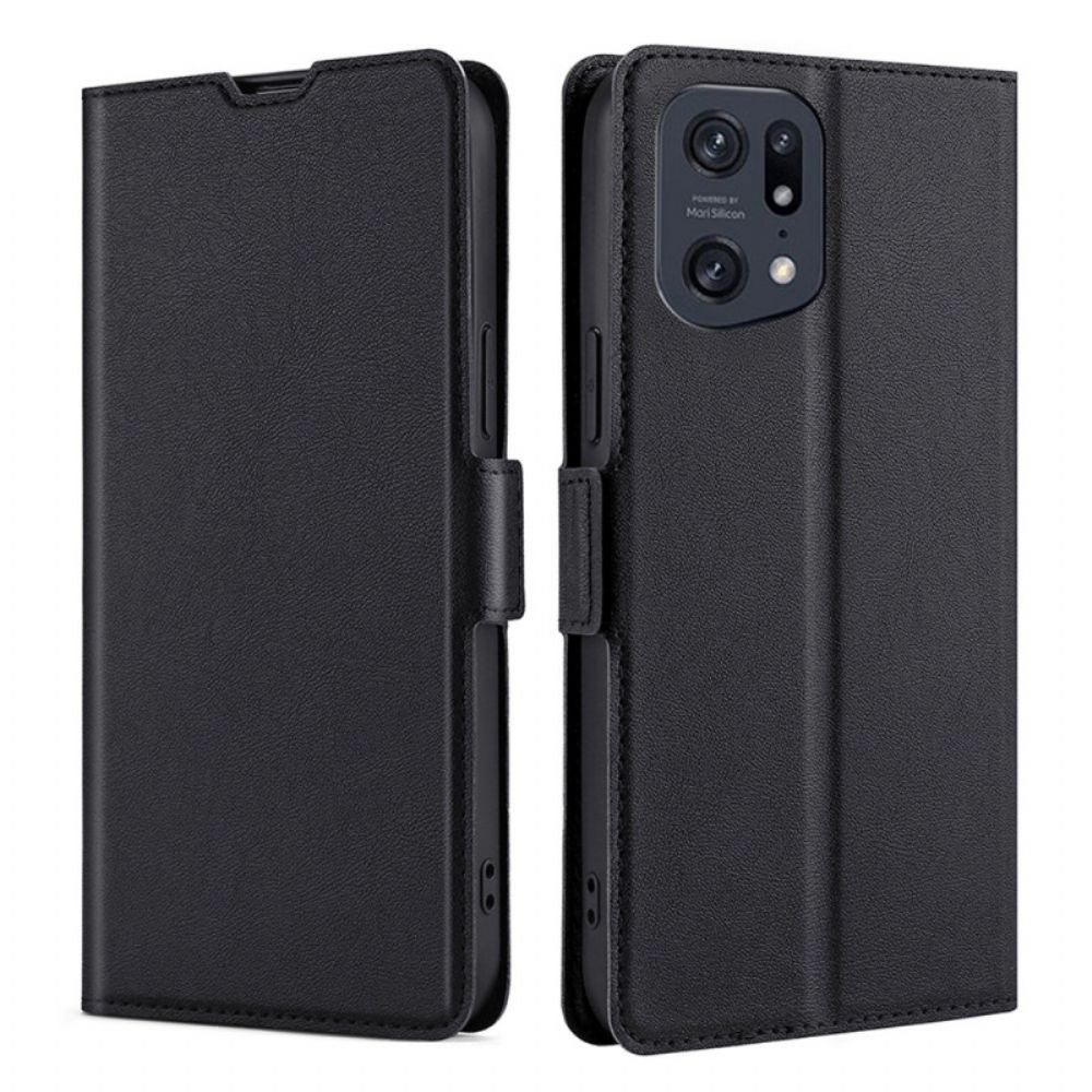 Schutzhülle Für Oppo Find X5 Pro Flip Case Ledereffekt