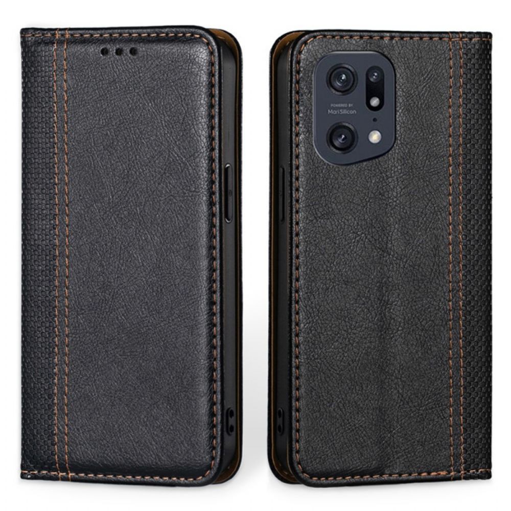 Schutzhülle Für Oppo Find X5 Pro Flip Case Vintage-leder-effekt