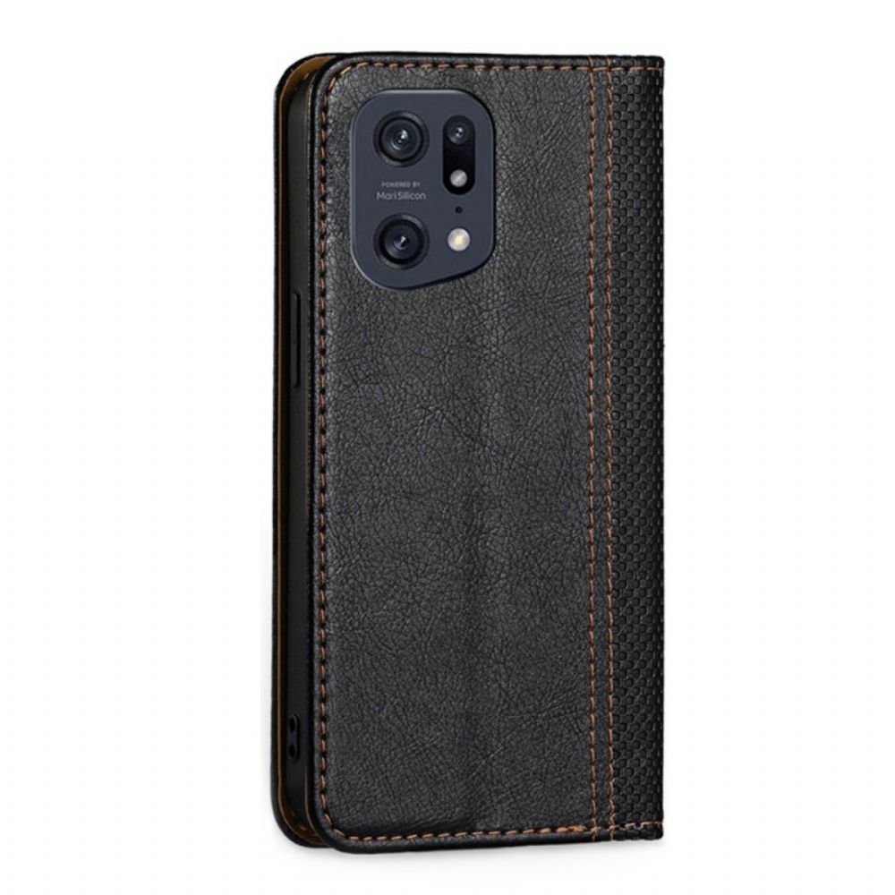 Schutzhülle Für Oppo Find X5 Pro Flip Case Vintage-leder-effekt