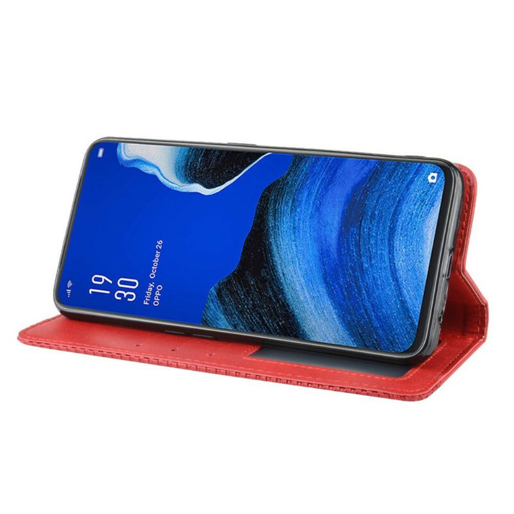 Schutzhülle Für Oppo Reno 2Z Flip Case Gestylter Vintage-leder-effekt