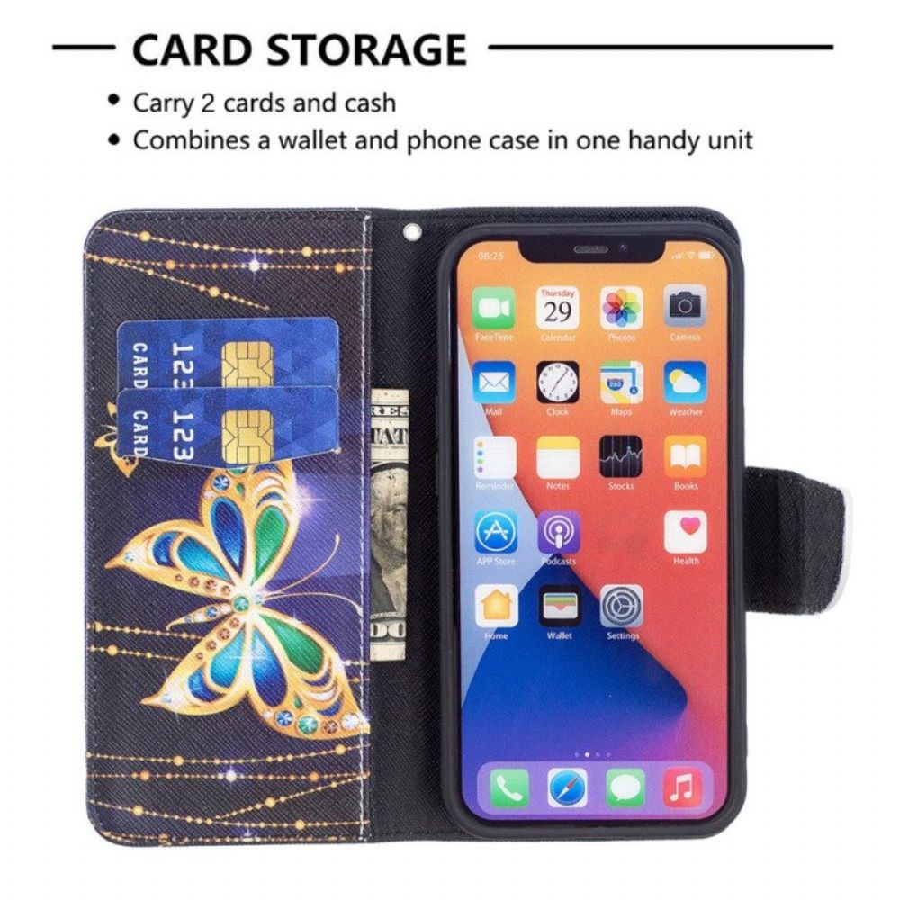 Flip Case Für iPhone 15 Kostbare Schmetterlinge