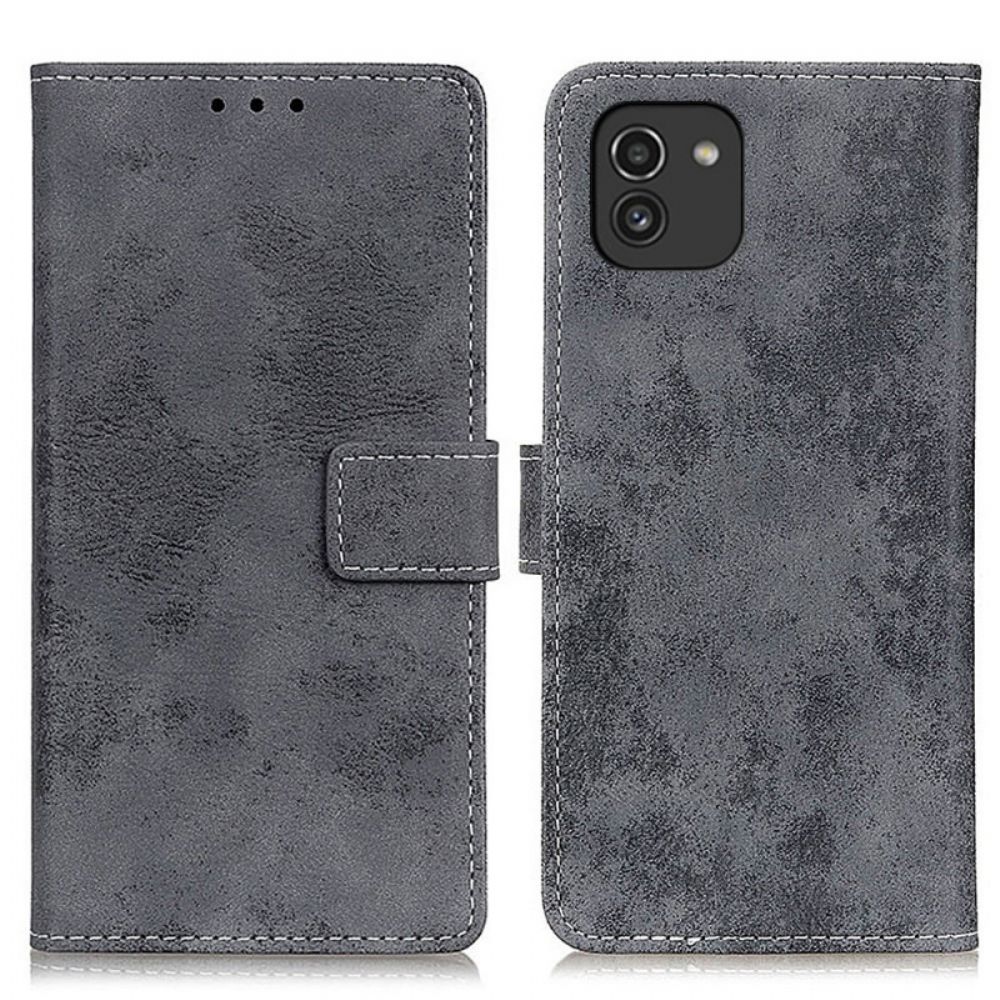 Flip Case Für Samsung Galaxy A03 Vintage-leder-effekt