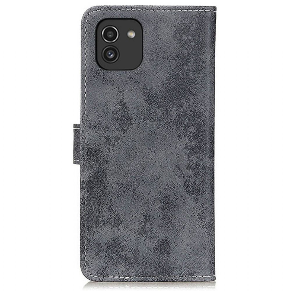 Flip Case Für Samsung Galaxy A03 Vintage-leder-effekt