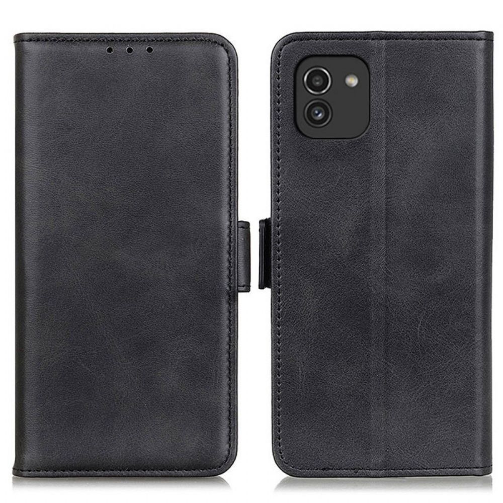 Lederhüllen Für Samsung Galaxy A03 Flip Case Doppelklappe