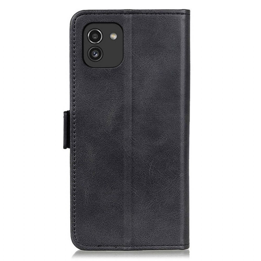 Lederhüllen Für Samsung Galaxy A03 Flip Case Doppelklappe