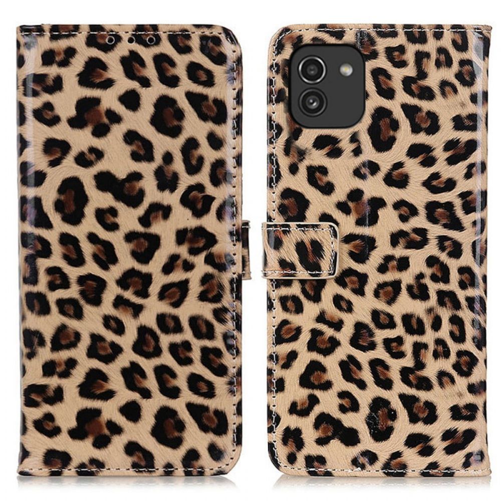 Lederhüllen Für Samsung Galaxy A03 Leopard