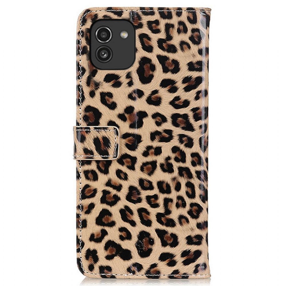 Lederhüllen Für Samsung Galaxy A03 Leopard