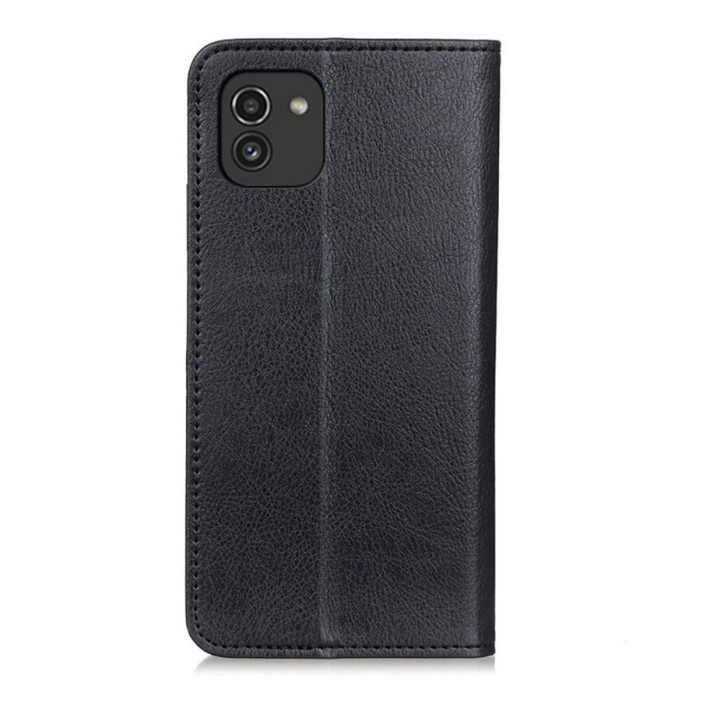 Schutzhülle Für Samsung Galaxy A03 Flip Case Leder-litschi-design