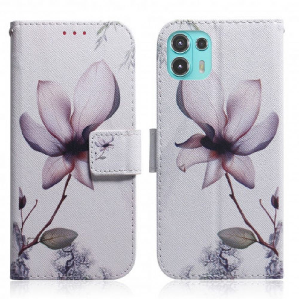 Lederhüllen Für Motorola Edge 20 Lite Alte Rosenblüte