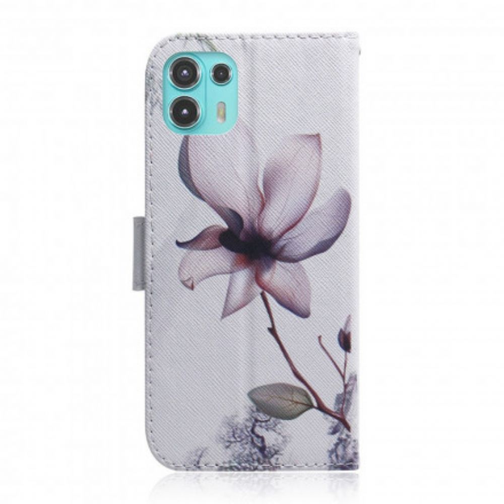 Lederhüllen Für Motorola Edge 20 Lite Alte Rosenblüte