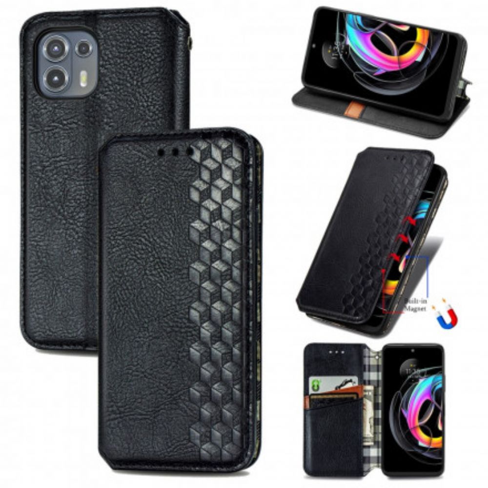 Schutzhülle Für Motorola Edge 20 Lite Flip Case Kunstleder Mit Rautenstruktur