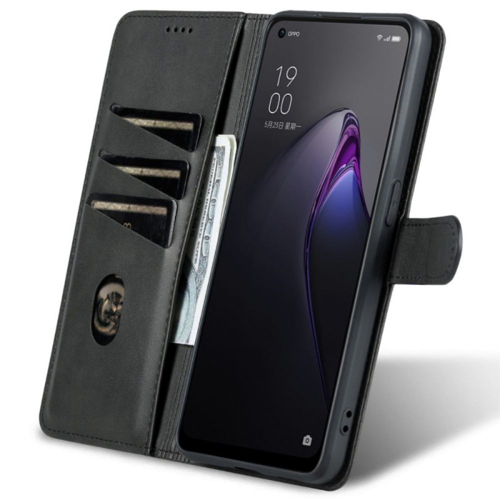 Flip Case Für Oppo Reno 8 Azns-lederstil