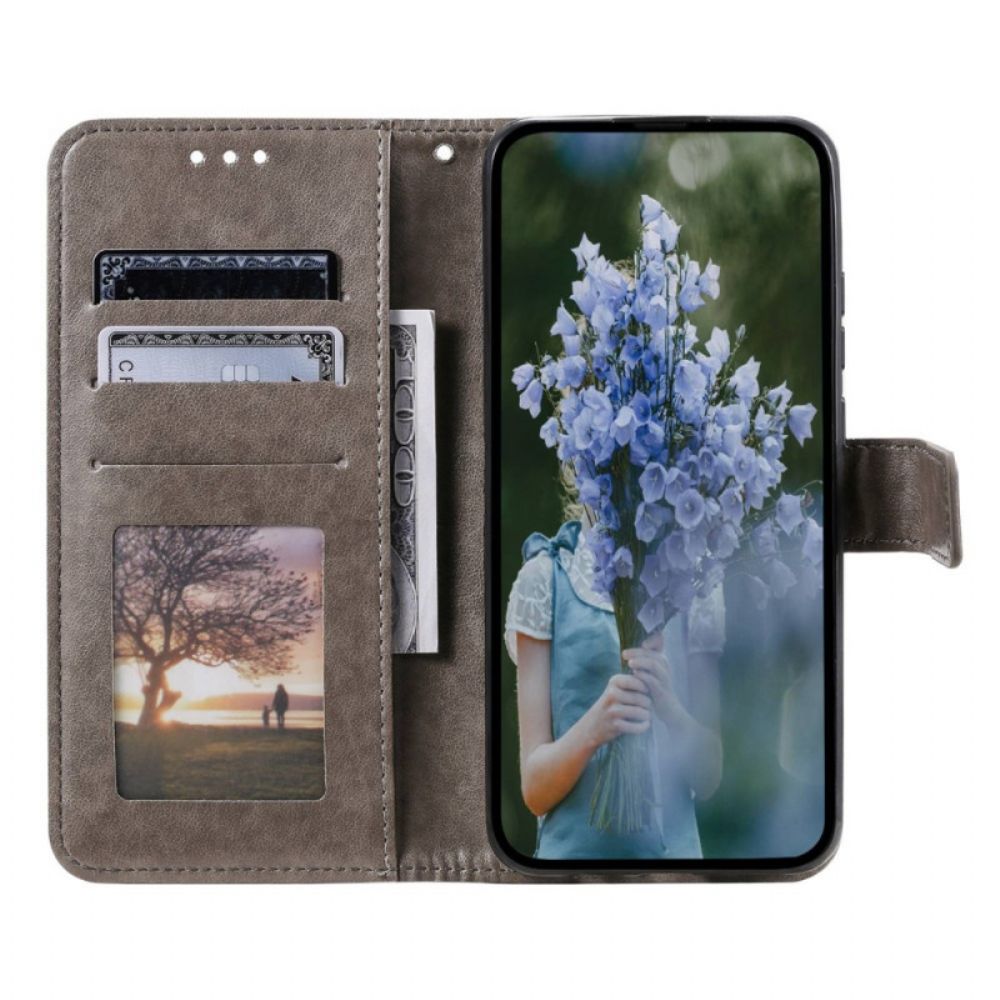 Flip Case Für Oppo Reno 8 Mit Kordel Sonnenriemen-mandala