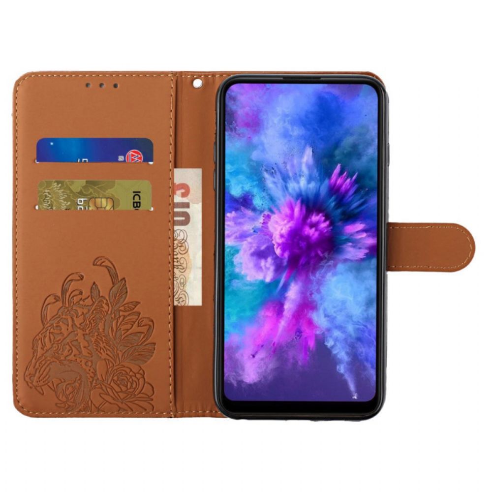 Flip Case Für Samsung Galaxy S20 Plus 4G / 5G Mit Kordel Barocker Riemchen-tiger