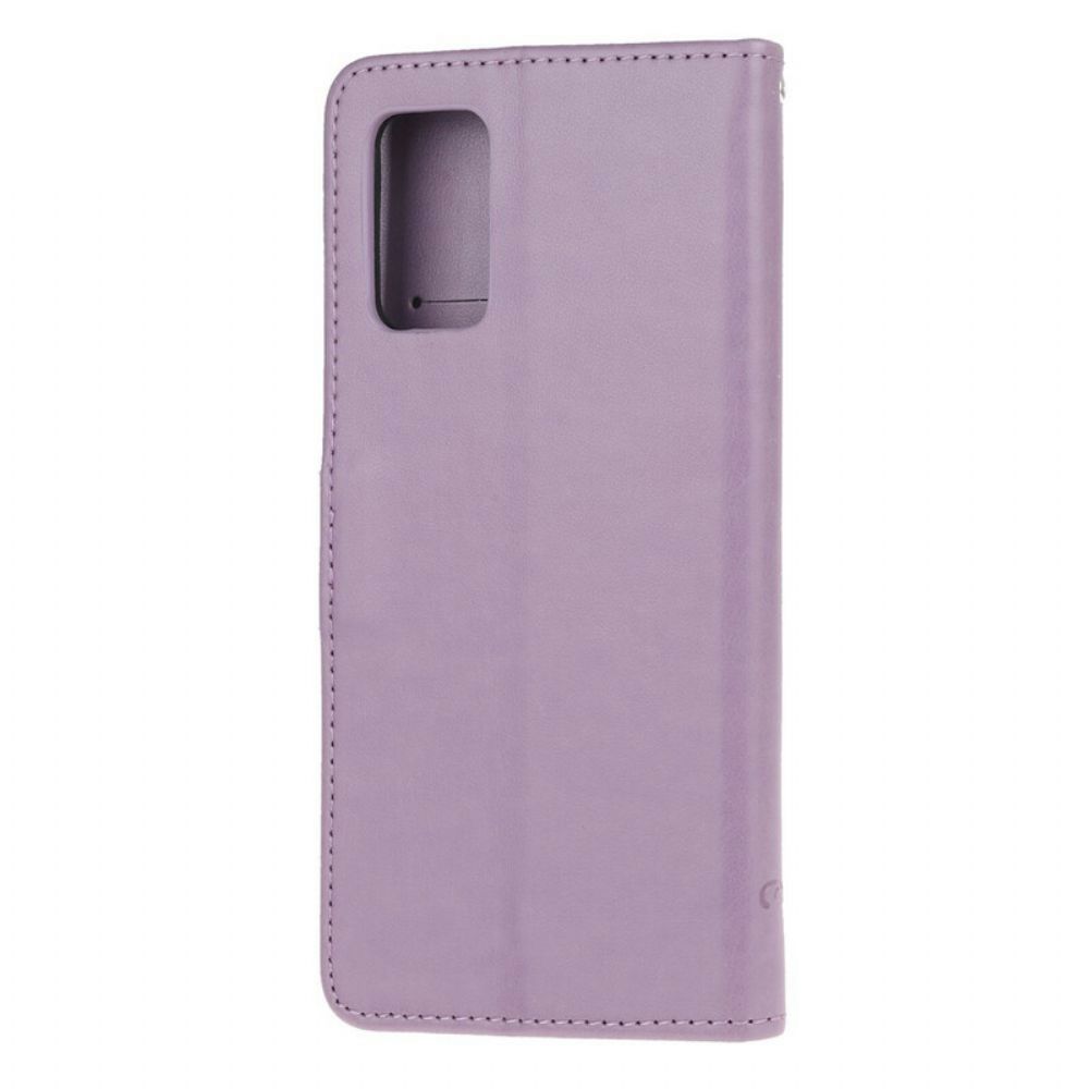 Flip Case Für Samsung Galaxy S20 Plus 4G / 5G Mit Kordel Schmetterlingsband