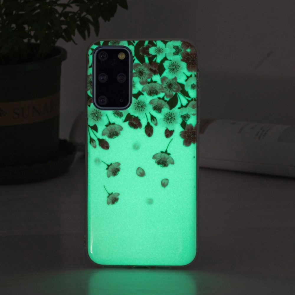 Handyhülle Für Samsung Galaxy S20 Plus 4G / 5G Fluoreszierende Blumen