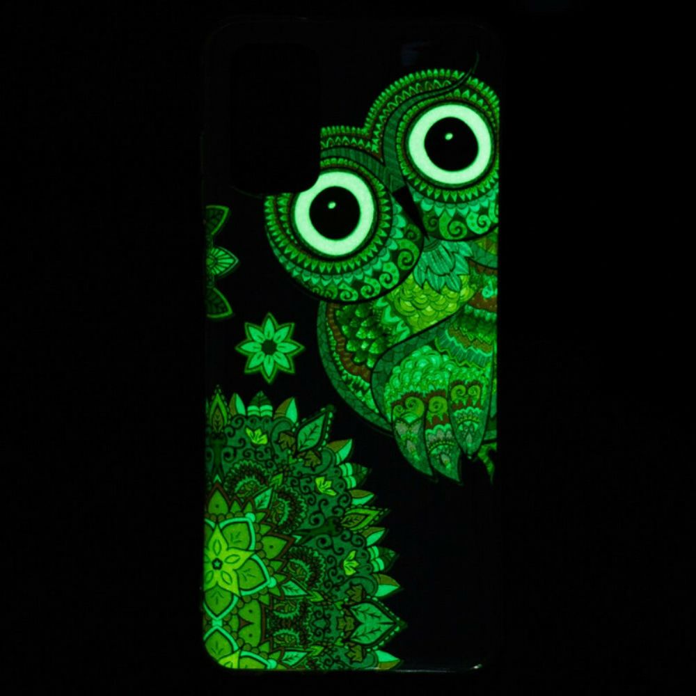 Handyhülle Für Samsung Galaxy S20 Plus 4G / 5G Fluoreszierende Mandala-eule