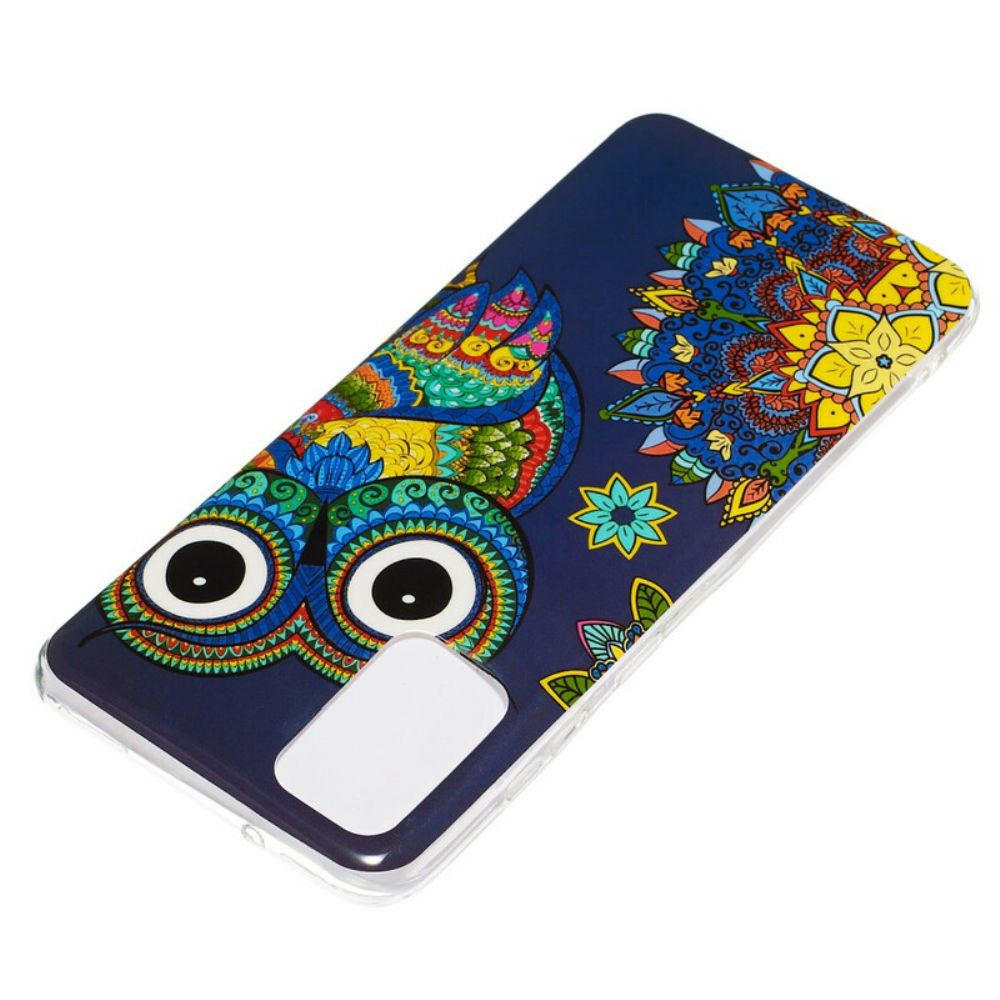 Handyhülle Für Samsung Galaxy S20 Plus 4G / 5G Fluoreszierende Mandala-eule