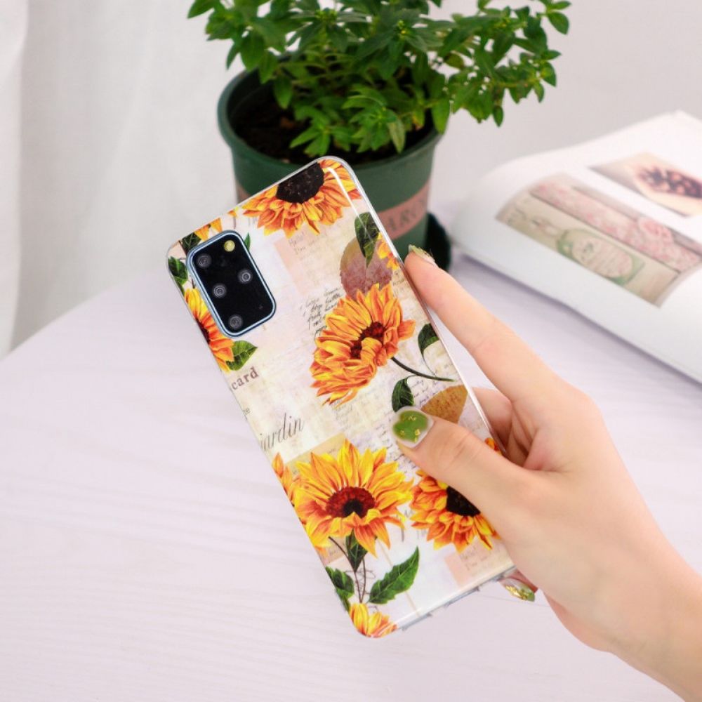 Hülle Für Samsung Galaxy S20 Plus 4G / 5G Fluoreszierende Sonnenblumen