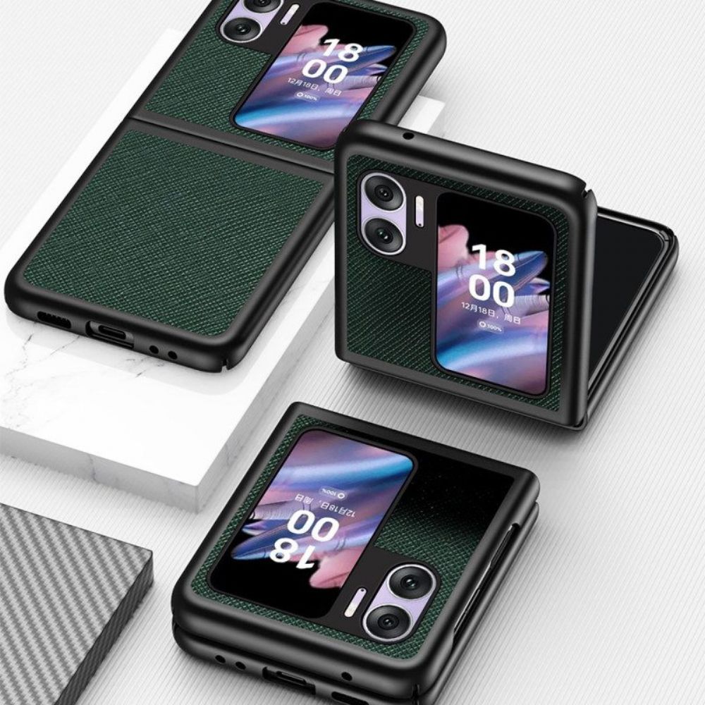 Handyhülle Für Oppo Find N2 Flip Flip Case Strukturierter Lederstil