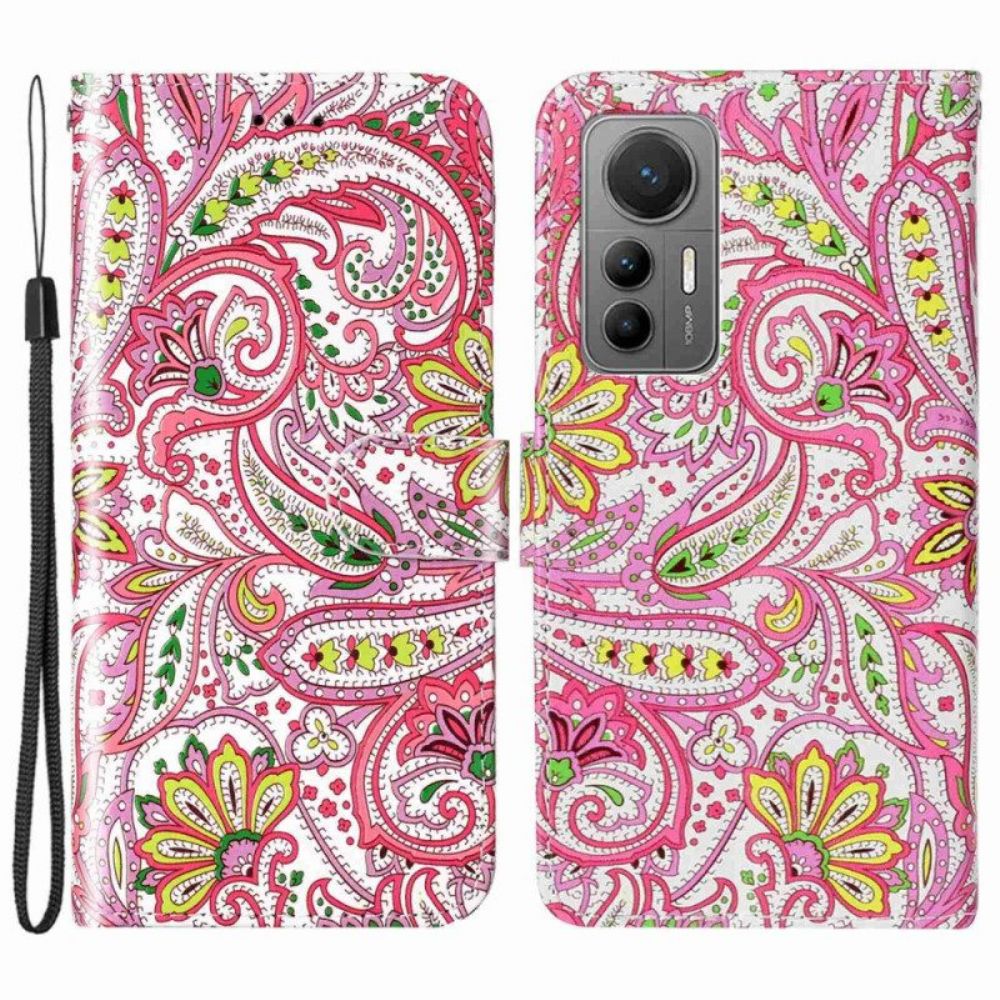 Flip Case Für Xiaomi 12 Lite Mit Kordel Riemchen-paisley-muster