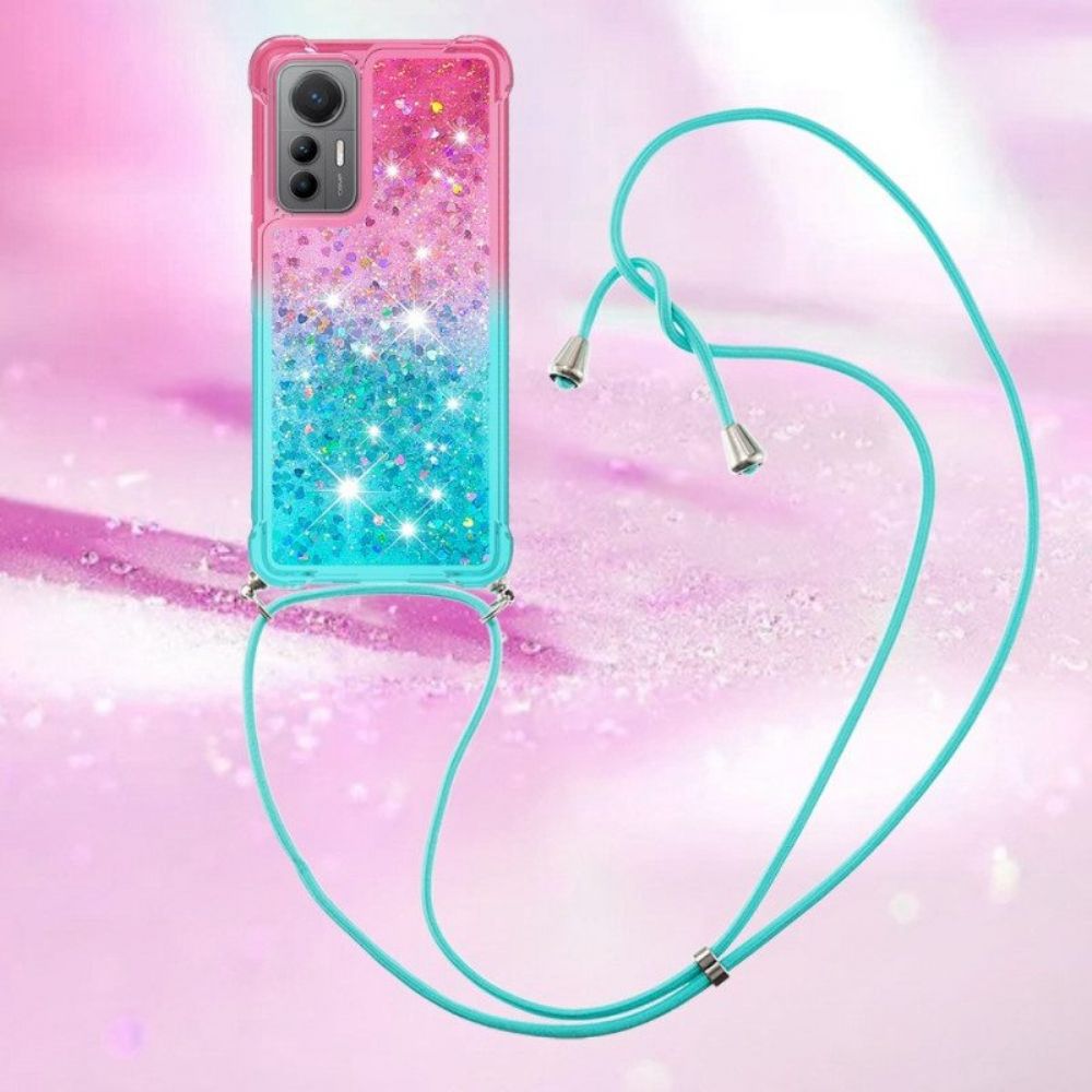 Hülle Für Xiaomi 12 Lite Mit Kordel Glitzerndes Silikonband