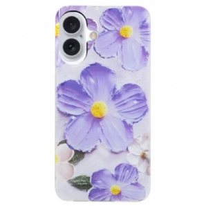 Hülle Für iPhone 16 Lila Blumen