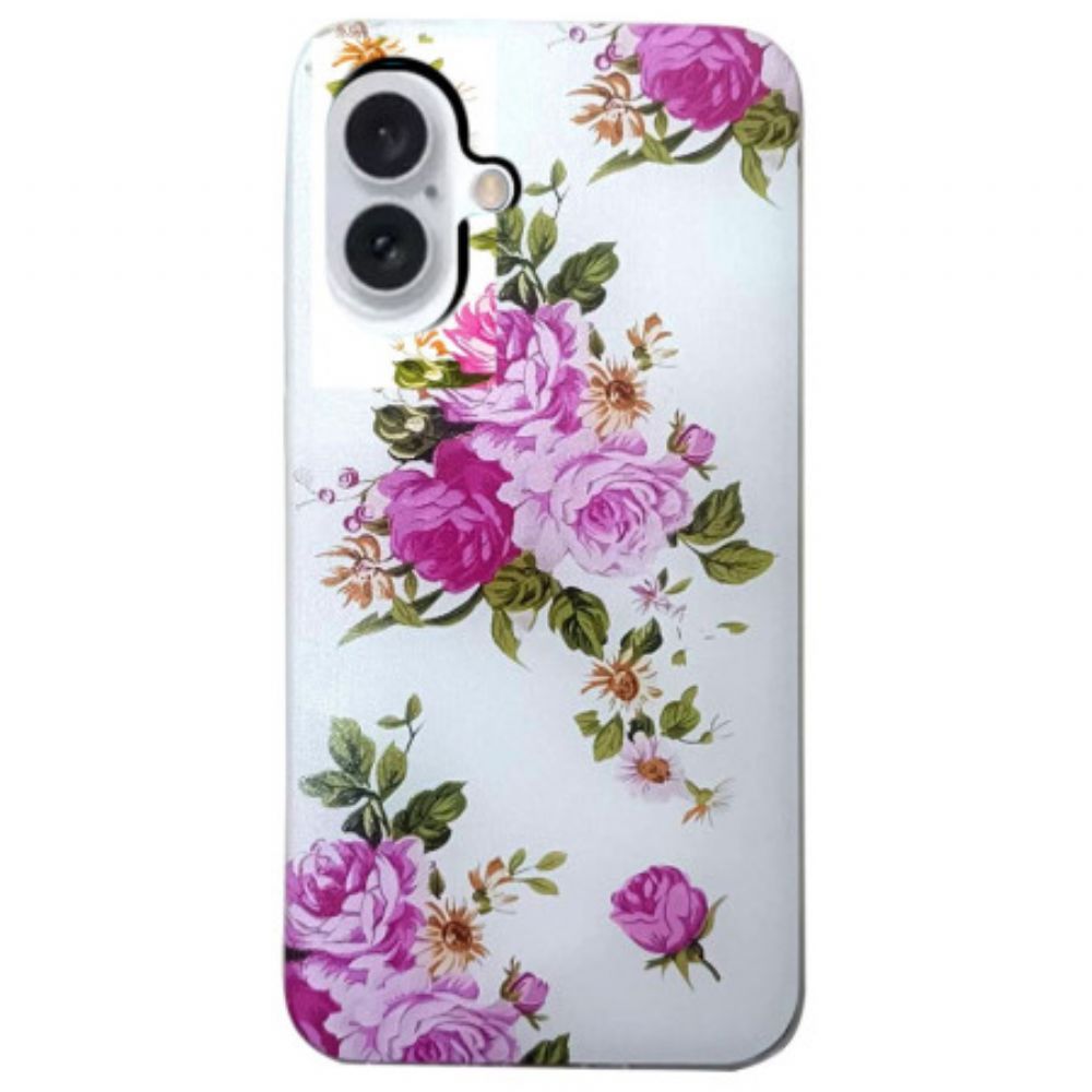 Hülle Für iPhone 16 Rosa Blumen