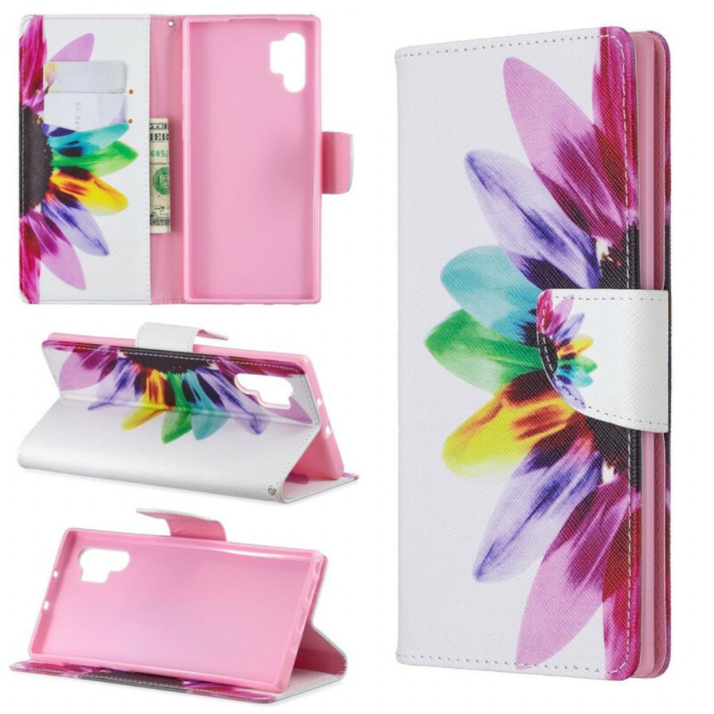 Flip Case Für Samsung Galaxy Note 10 Plus Aquarell Blume