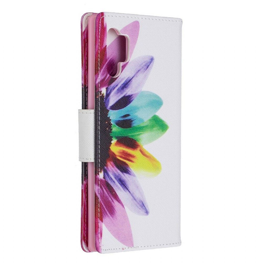 Flip Case Für Samsung Galaxy Note 10 Plus Aquarell Blume