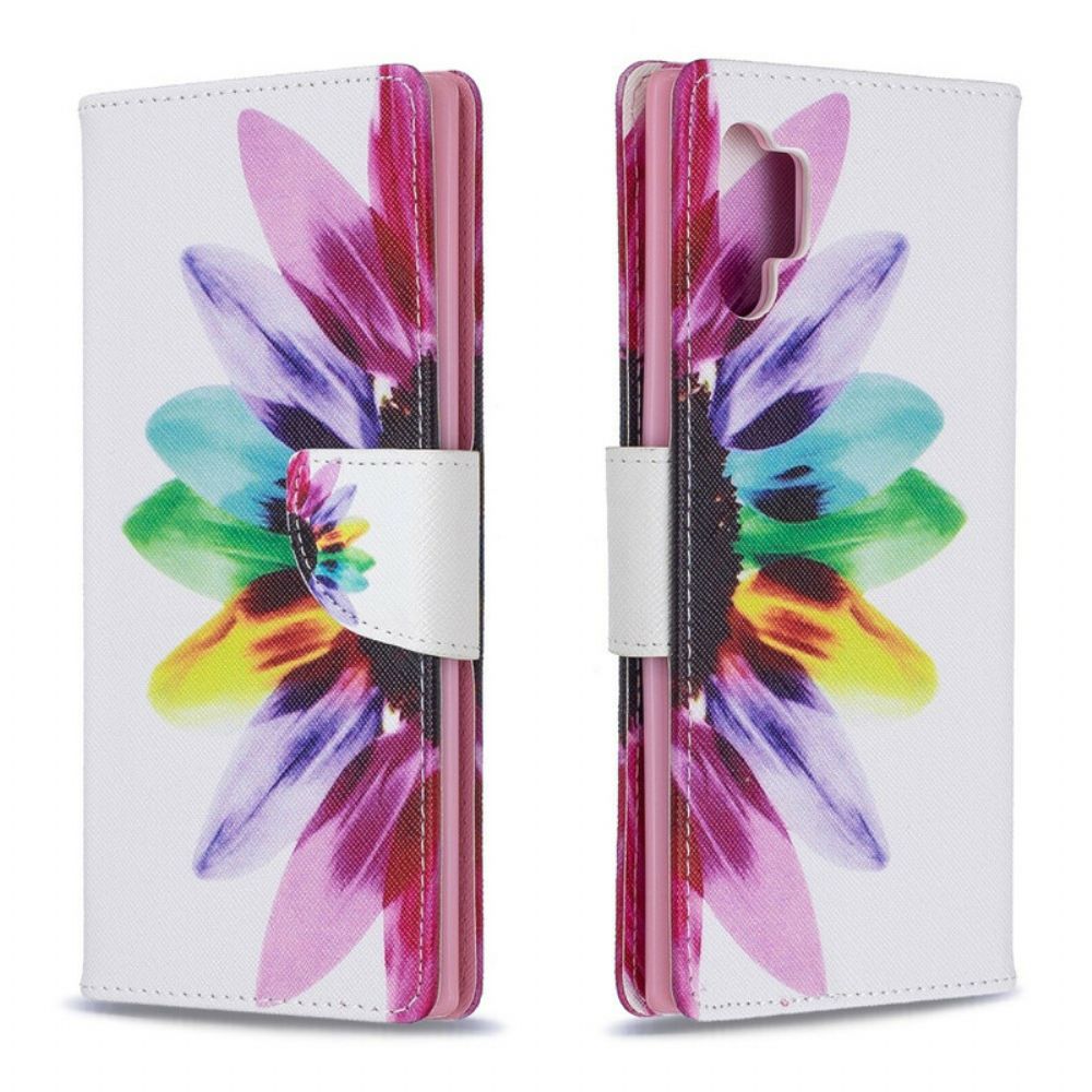 Flip Case Für Samsung Galaxy Note 10 Plus Aquarell Blume