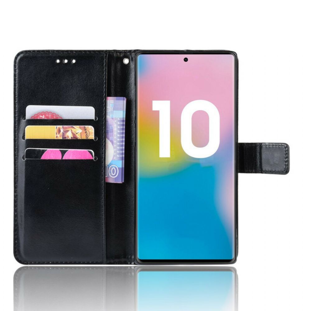 Flip Case Für Samsung Galaxy Note 10 Plus Auffälliges Kunstleder