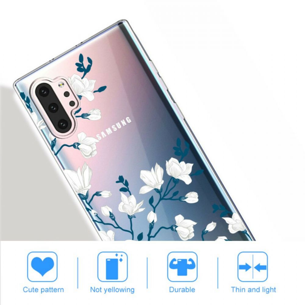 Handyhülle Für Samsung Galaxy Note 10 Plus Weiße Blumen