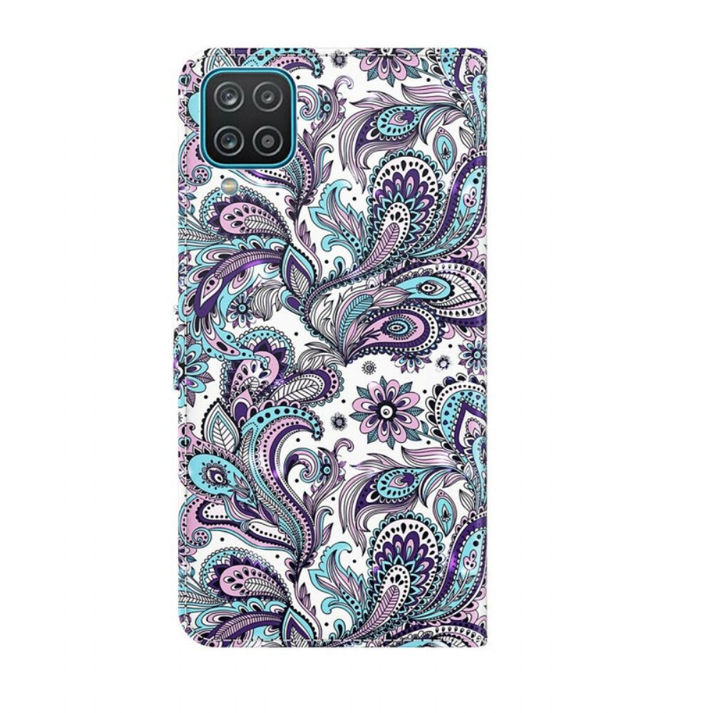 Flip Case Für Samsung Galaxy A12 / M12 Blumenmuster