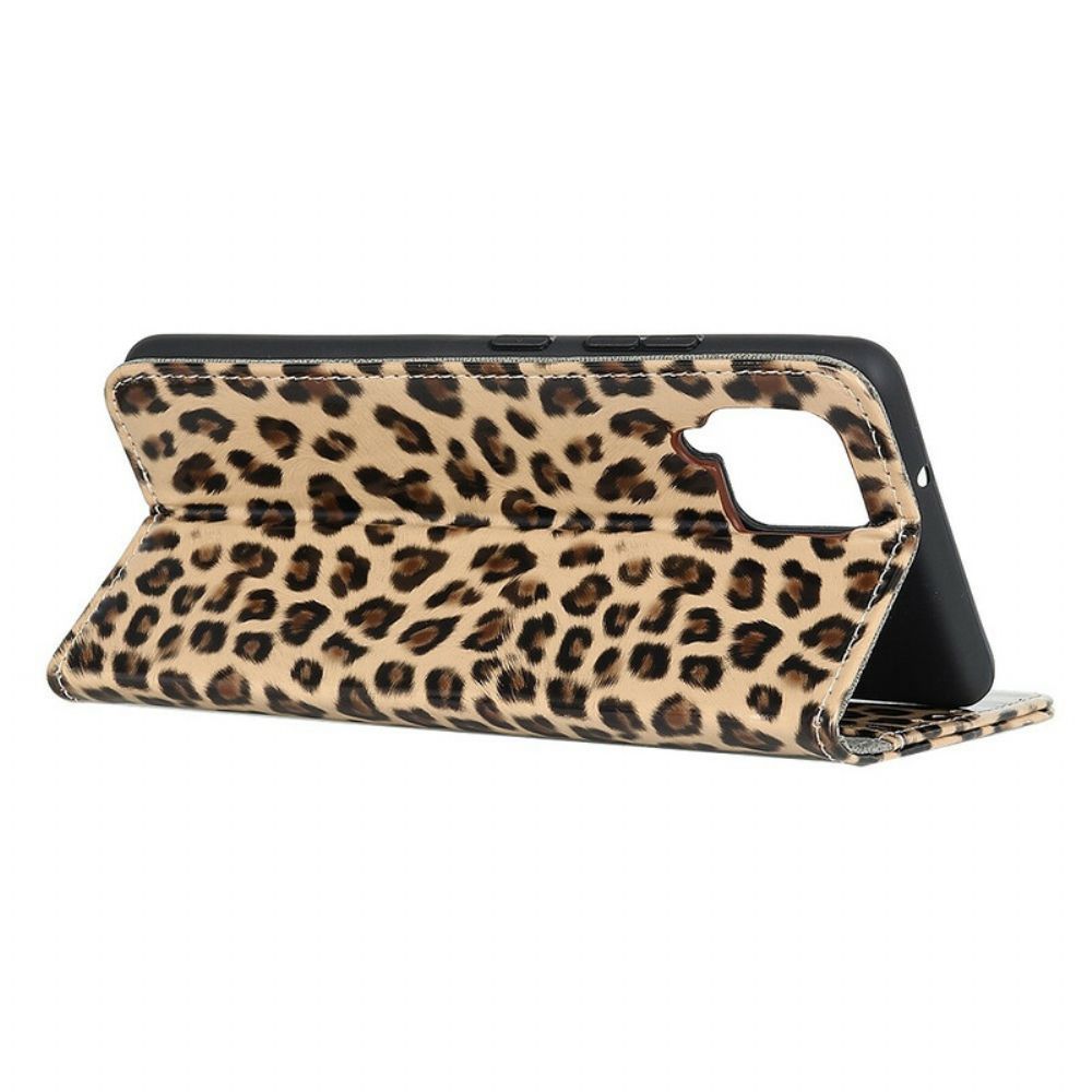 Flip Case Für Samsung Galaxy A12 / M12 Einzelner Leopard