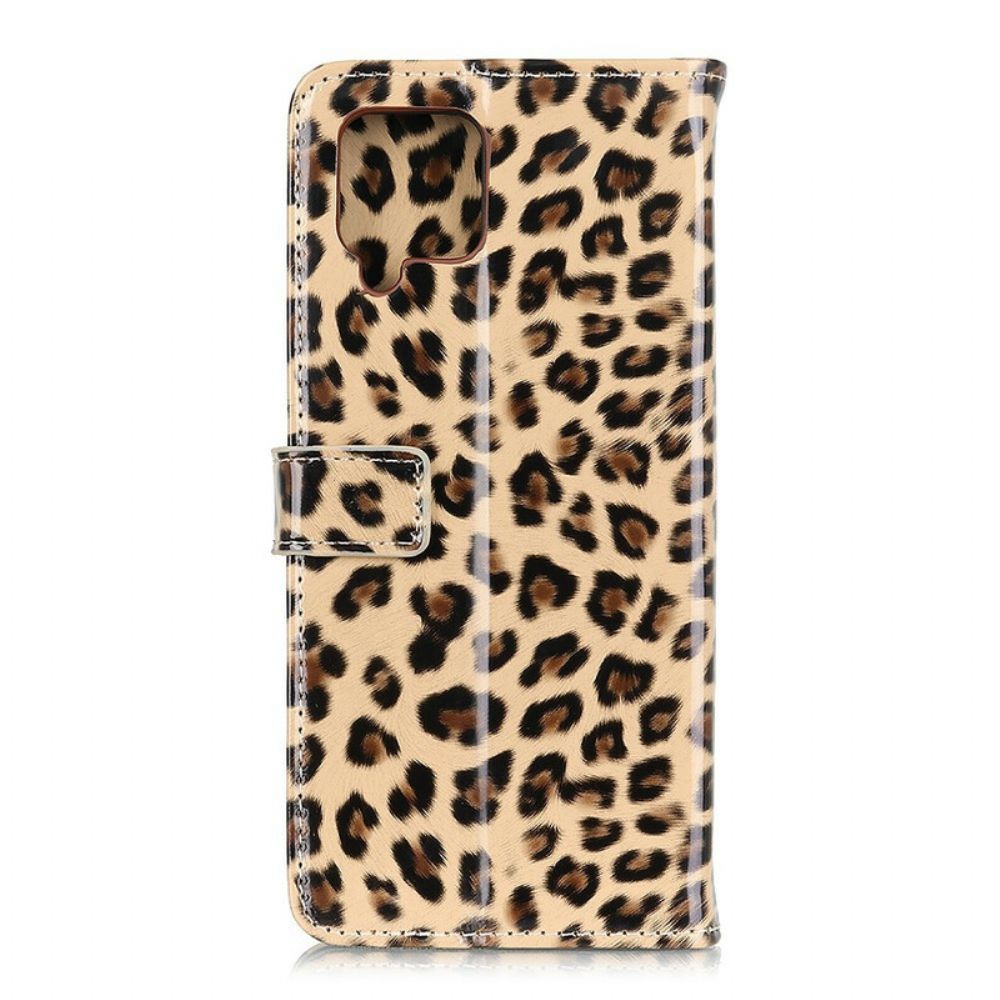 Flip Case Für Samsung Galaxy A12 / M12 Einzelner Leopard