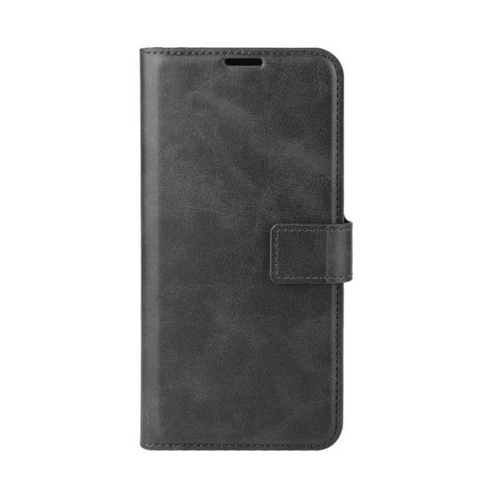 Flip Case Für Samsung Galaxy A12 / M12 Glänzender Ledereffekt