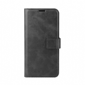 Flip Case Für Samsung Galaxy A12 / M12 Glänzender Ledereffekt