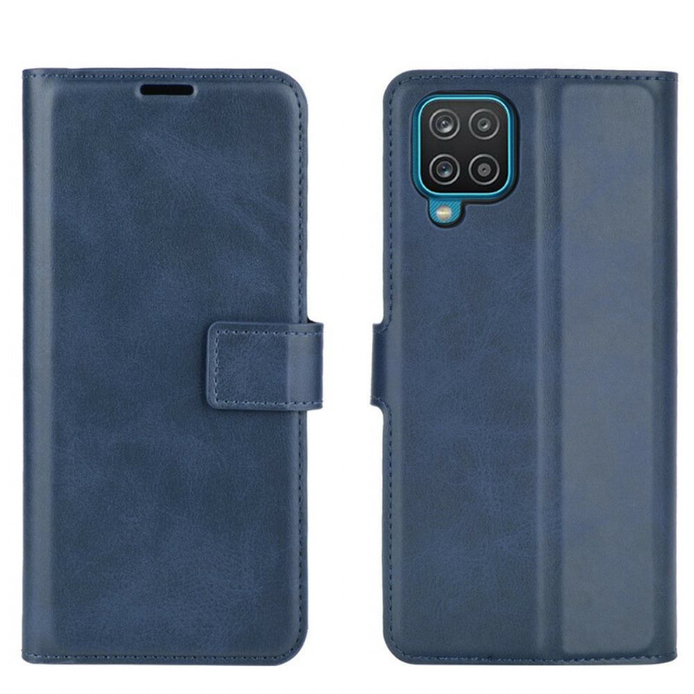 Flip Case Für Samsung Galaxy A12 / M12 Glänzender Ledereffekt