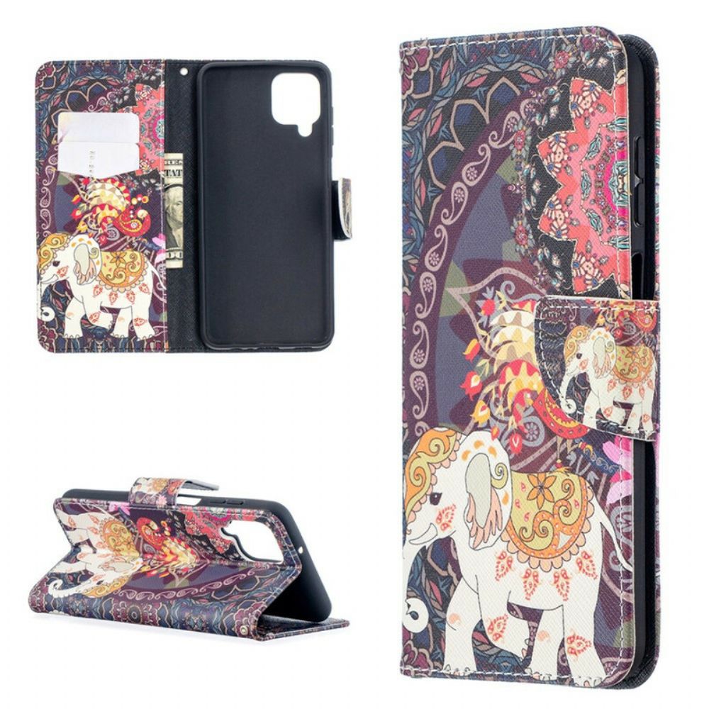 Flip Case Für Samsung Galaxy A12 / M12 Indischer Elefant