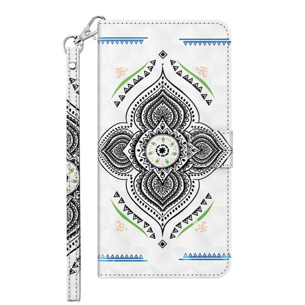 Flip Case Für Samsung Galaxy A12 / M12 Mandala-lichtpunkte Mit Lanyard