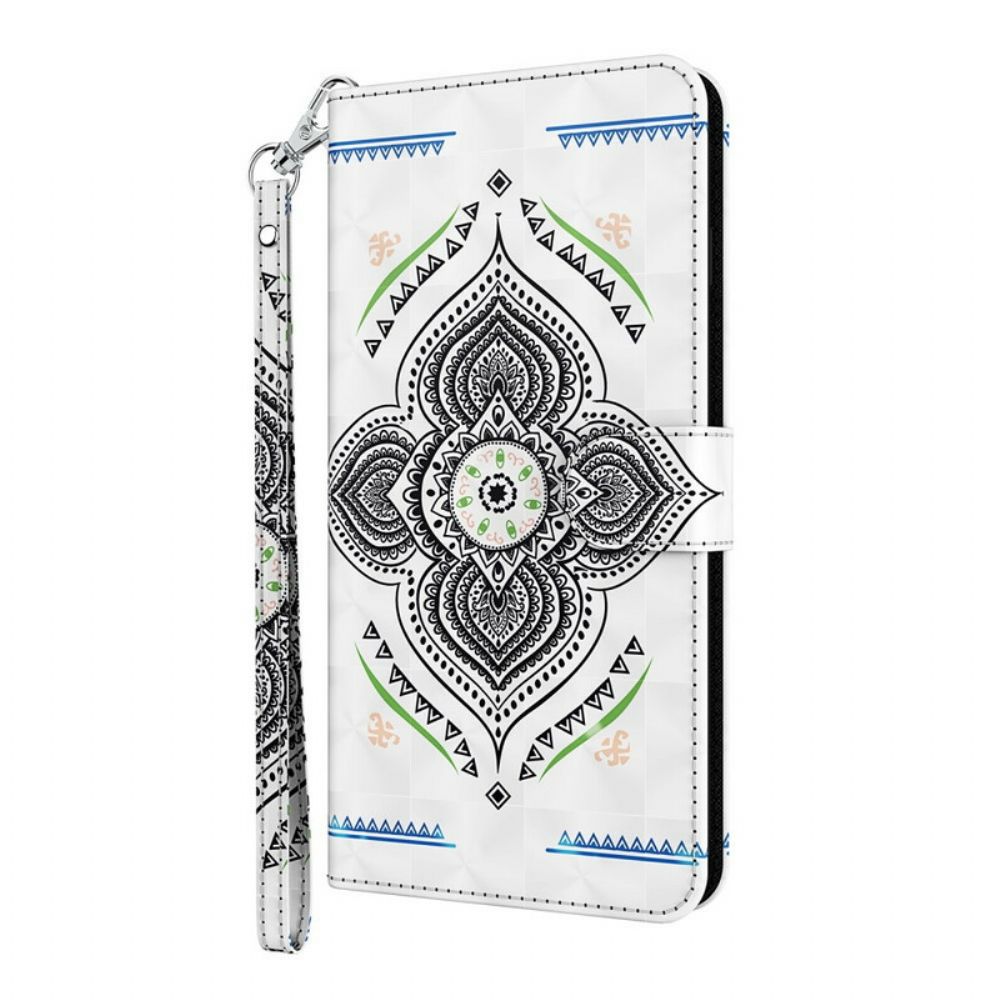 Flip Case Für Samsung Galaxy A12 / M12 Mandala-lichtpunkte Mit Lanyard