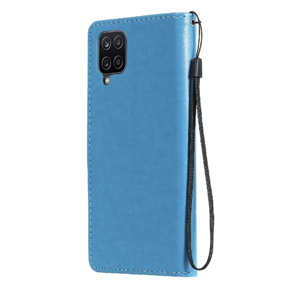 Flip Case Für Samsung Galaxy A12 / M12 Mit Kordel Katze Und Biene Mit Riemen