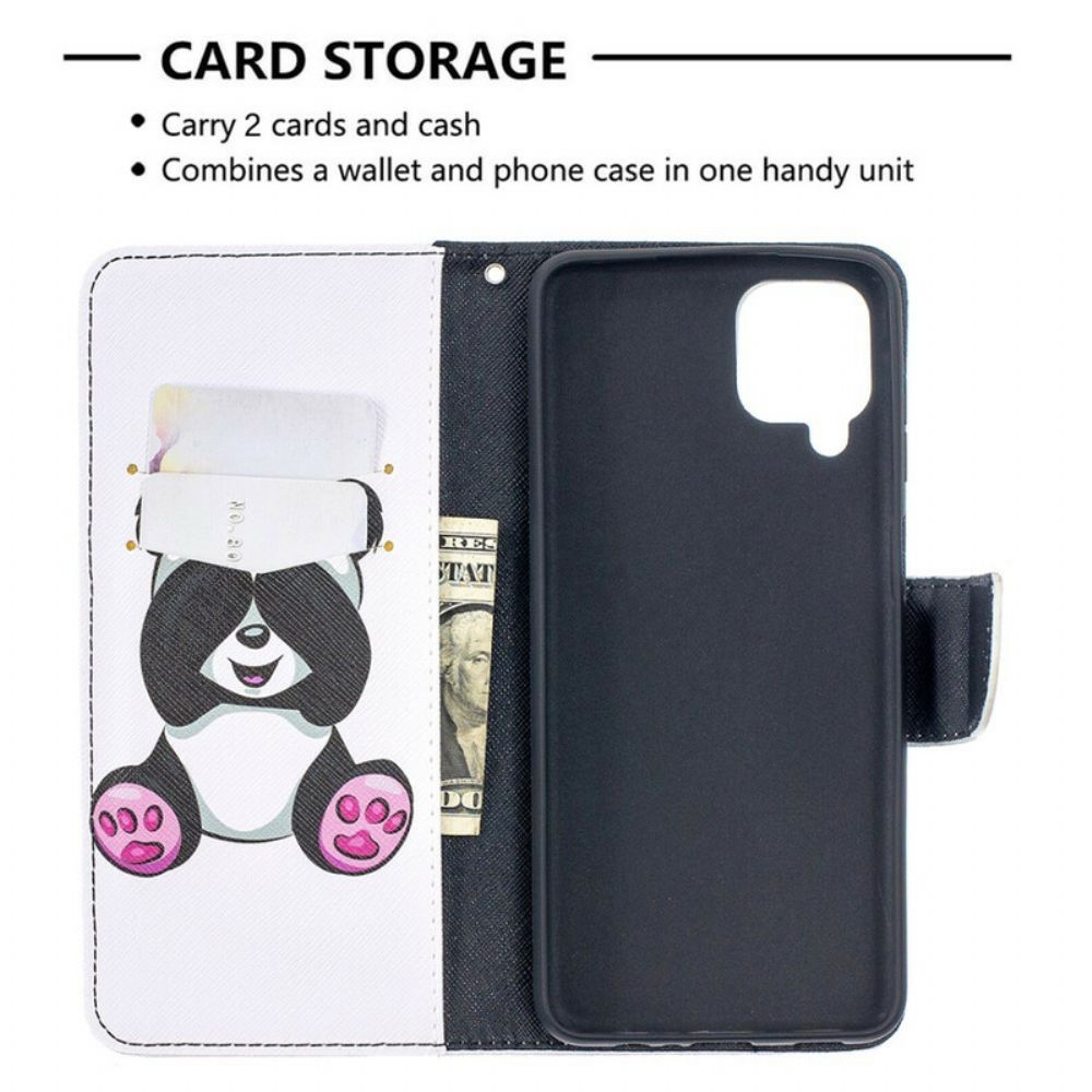 Flip Case Für Samsung Galaxy A12 / M12 Panda-spaß