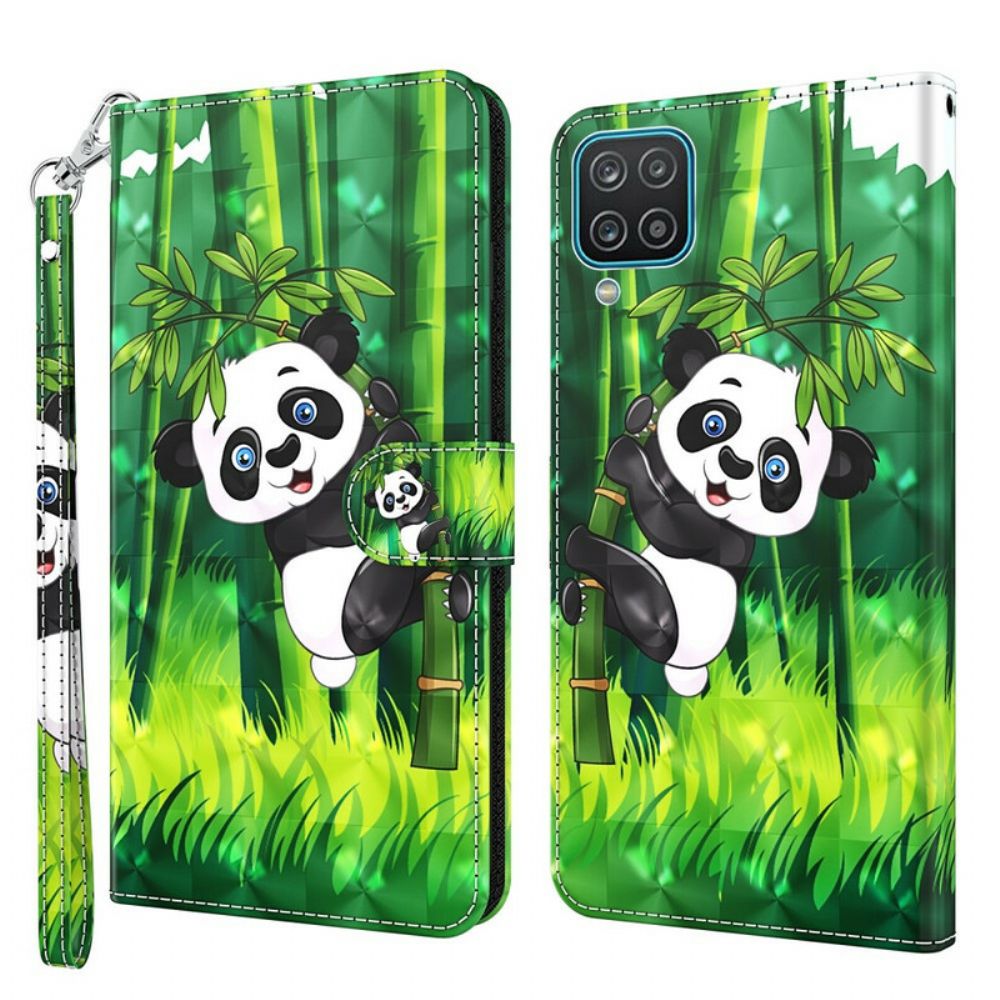 Flip Case Für Samsung Galaxy A12 / M12 Panda Und Bambus