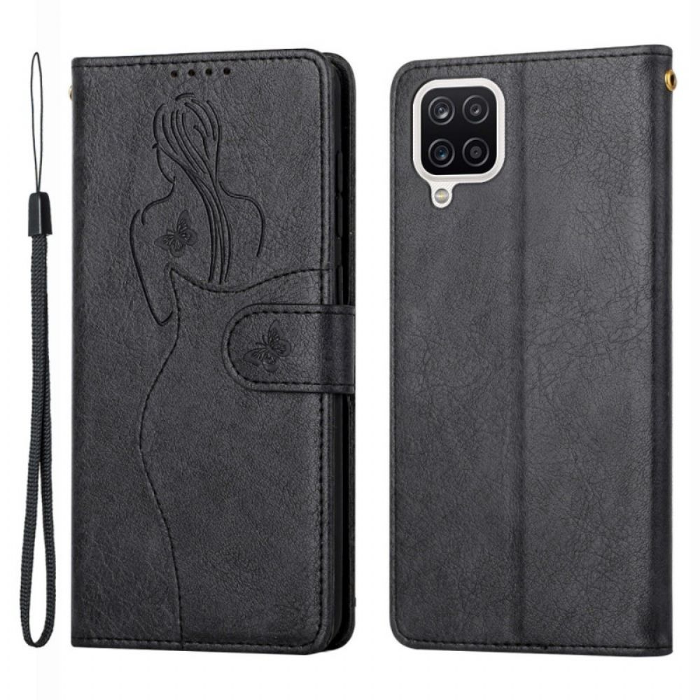 Flip Case Für Samsung Galaxy A12 / M12 Silhouette Aus Kunstleder