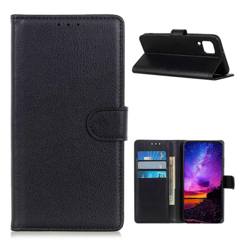 Flip Case Für Samsung Galaxy A12 / M12 Traditionell Litschi