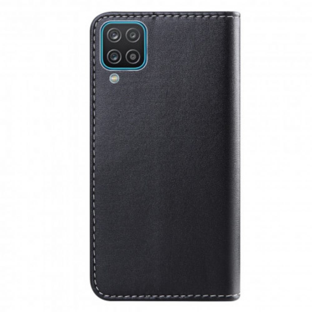 Flip Case Für Samsung Galaxy A12 / M12 Tricolor Ledereffekt