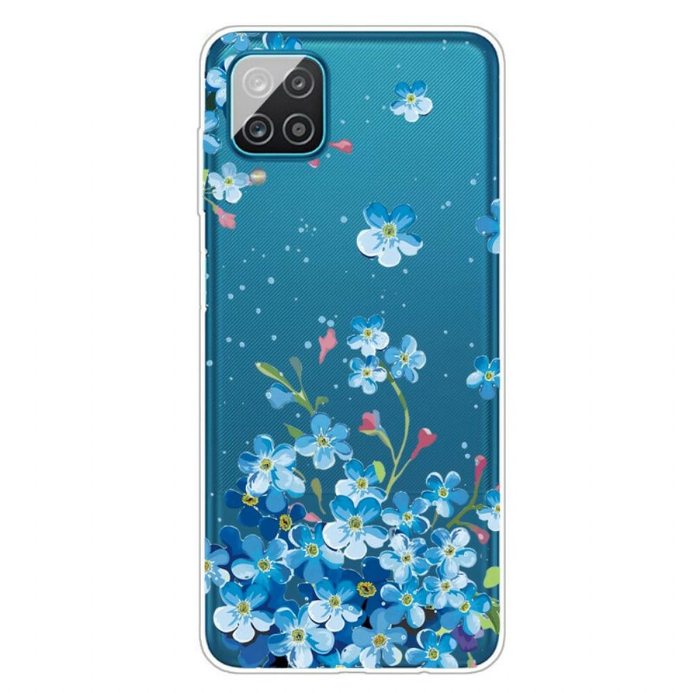 Handyhülle Für Samsung Galaxy A12 / M12 Blaue Blumen