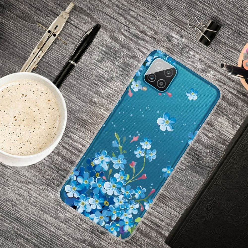 Handyhülle Für Samsung Galaxy A12 / M12 Blaue Blumen